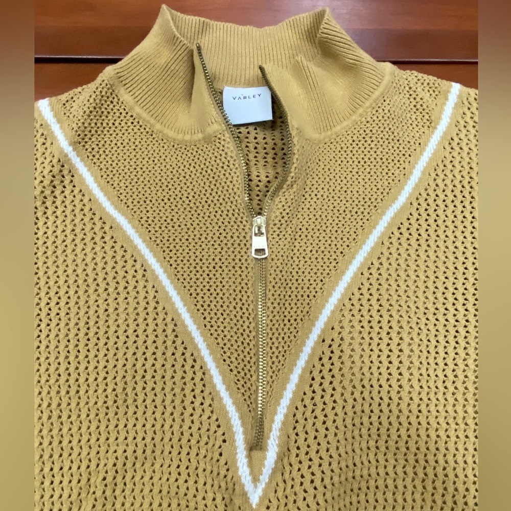 VARLEY Calva Knit Half Zip Sweater Prairie Sand Size Large - Picture 4 of 11